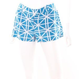 Amanda Uprichard Silk Blue Pattern Shorts